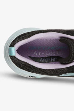 Skechers Sport Women's Arch Fit Comfy Wave Black/Lavender Trim Athletic Lace Up Nursing Shoes -Cherokee Shop ARCHFTBK 6