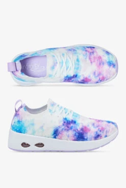 Infinity By Cherokee Women's Bolt Pastel Watercolor Athletic Lace Up Nursing Shoes