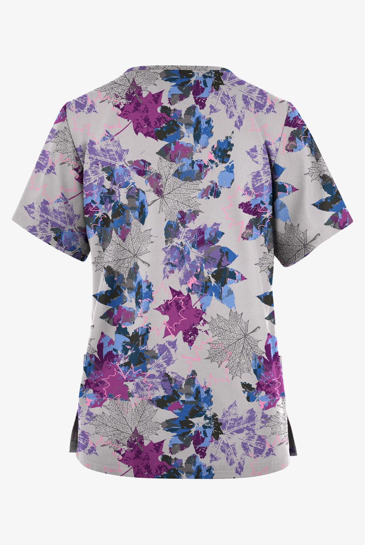 Butter-Soft Originals Autumn Park Silver Women's 2-Pocket Classic Fit V-Neck Printed Scrub Top Butter-Soft Originals Autumn Park Silver Women's 2-Pocket Classic Fit V-Neck Printed Scrub Top -Cherokee Shop BSN1162APSL 2