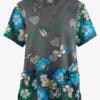 Butter-Soft Originals Butterfly Valley Pewter Women's 2-Pocket Classic Fit V-Neck Printed Scrub Top