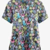 Butter-Soft Originals Desert Cactus Pewter Women's 2-Pocket Classic Fit V-Neck Printed Scrub Top