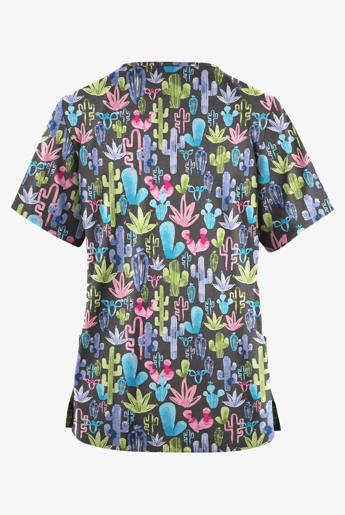 Butter-Soft Originals Desert Cactus Pewter Women's 2-Pocket Classic Fit V-Neck Printed Scrub Top Butter-Soft Originals Desert Cactus Pewter Women's 2-Pocket Classic Fit V-Neck Printed Scrub Top -Cherokee Shop BSN1162DCPW 2