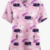 Butter-Soft Originals Playful Kittens Blush Women's 2-Pocket Classic Fit V-Neck Printed Scrub Top