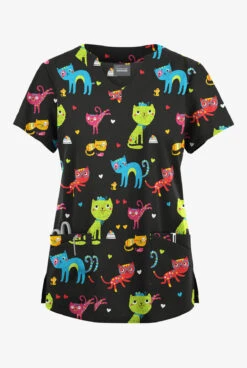 Butter-Soft Originals Friendship Women's 6-Pocket Scallop Neck Printed Scrub TopĀ