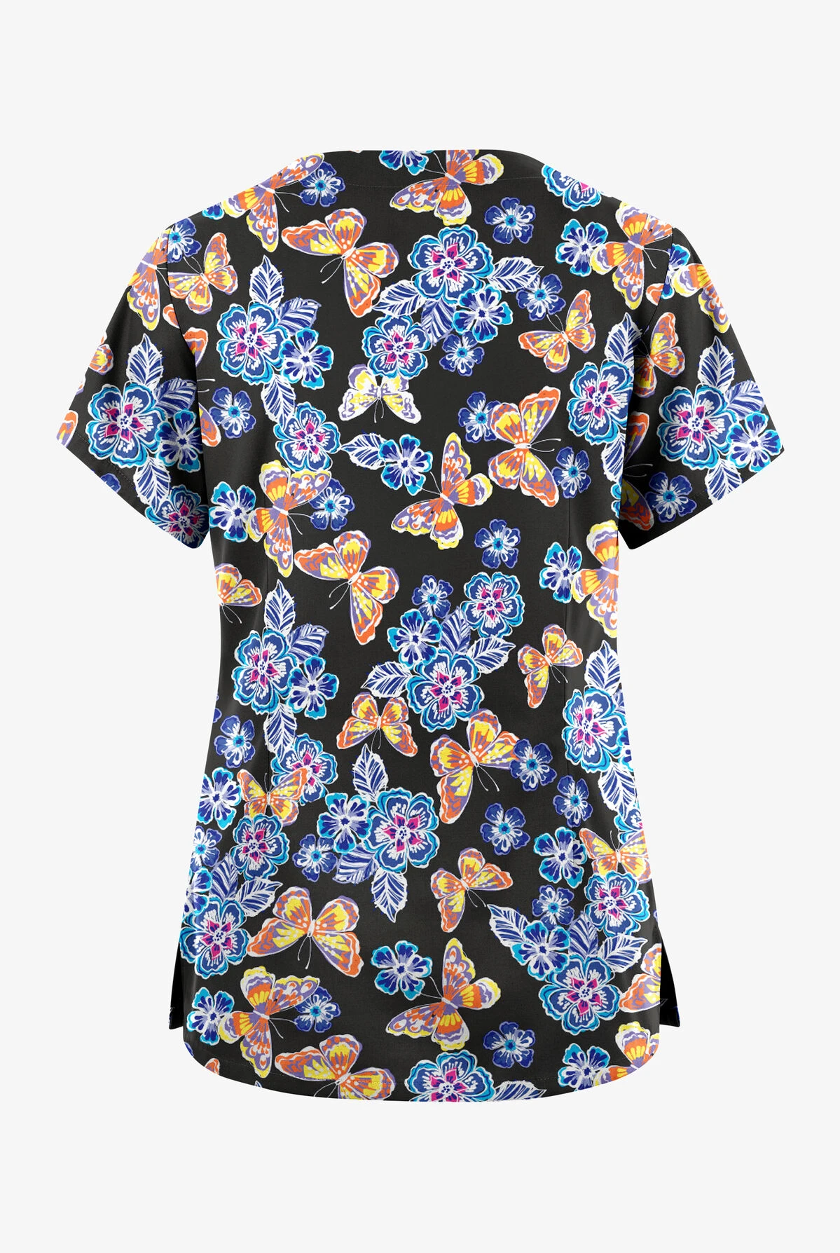 Butter-Soft Originals Spring Day Women's 6-Pocket Scallop Neck Printed Scrub Top Butter-Soft Originals Spring Day Women's 6-Pocket Scallop Neck Printed Scrub Top -Cherokee Shop BSN1194SDBL 2