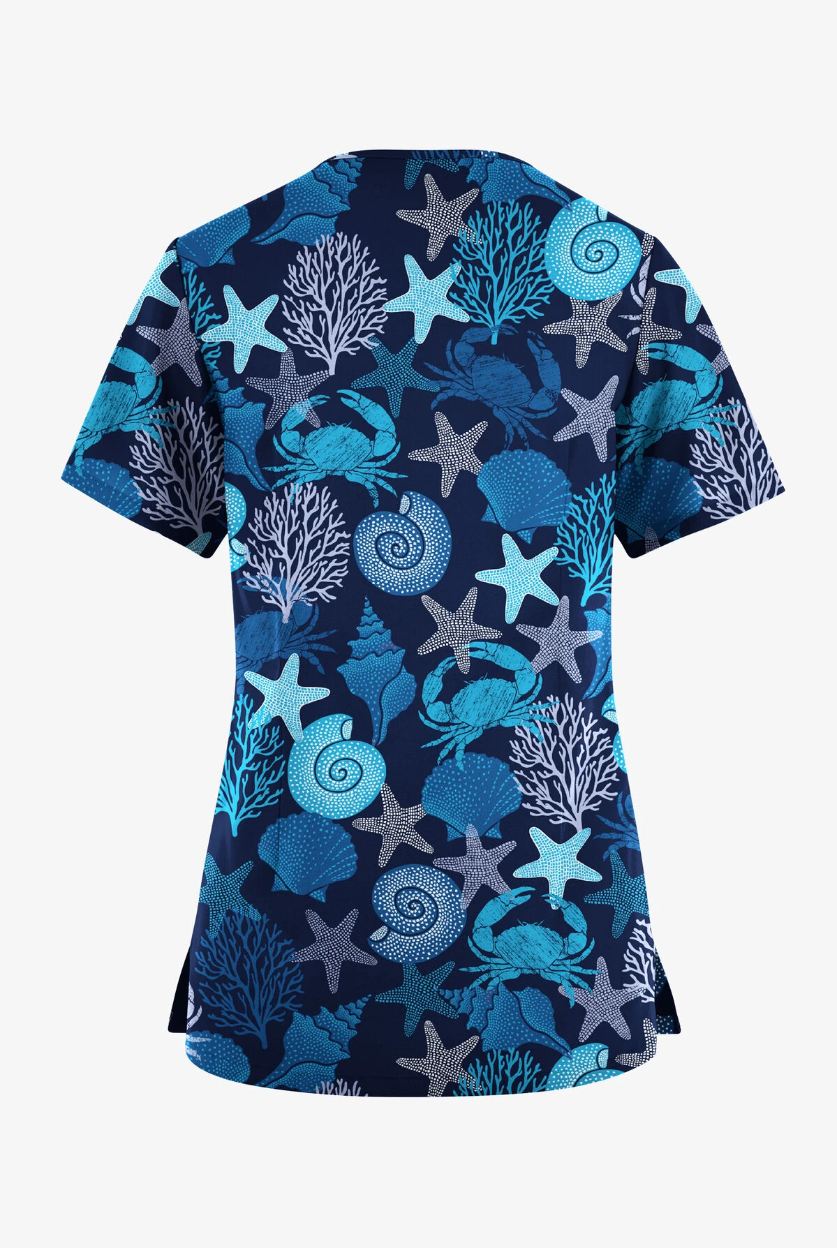 Butter-Soft Originals Beach Day Navy Women's 7-Pocket Curved V-Neck Printed Scrub Top Butter-Soft Originals Beach Day Navy Women's 7-Pocket Curved V-Neck Printed Scrub Top -Cherokee Shop BSN1638BDNV 092023 2