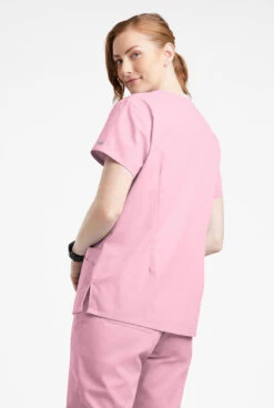 Butter-Soft Originals Women's 7-Pocket Curved V-Neck Scrub Top -Cherokee Shop BSN1638 102523 BLUSH 3