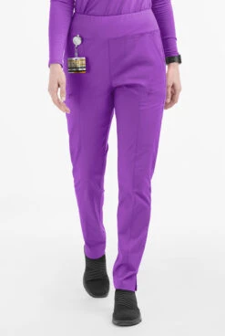 Butter-Soft STRETCH Women's 6-Pocket High Waisted Slim Leg Yoga Scrub Pants