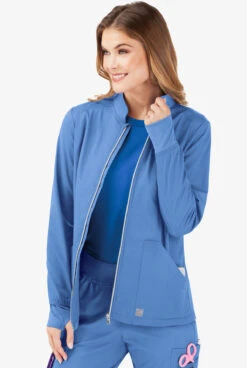 UA Butter-Soft STRETCH Women's 3-Pocket Zip Front Scrub Jacket 2 UA Butter-Soft STRETCH Women's 3-Pocket Zip Front Scrub Jacket -Cherokee Shop BSS682 CEIL 3 S