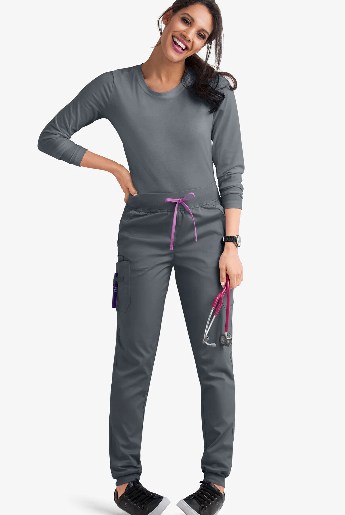 UA Butter-Soft STRETCH Women's 5-Pocket Contrast Trim Drawstring Cargo Scrub Pants UA Butter-Soft STRETCH Women's 5-Pocket Contrast Trim Drawstring Cargo Scrub Pants -Cherokee Shop BSS708C PEORC 2