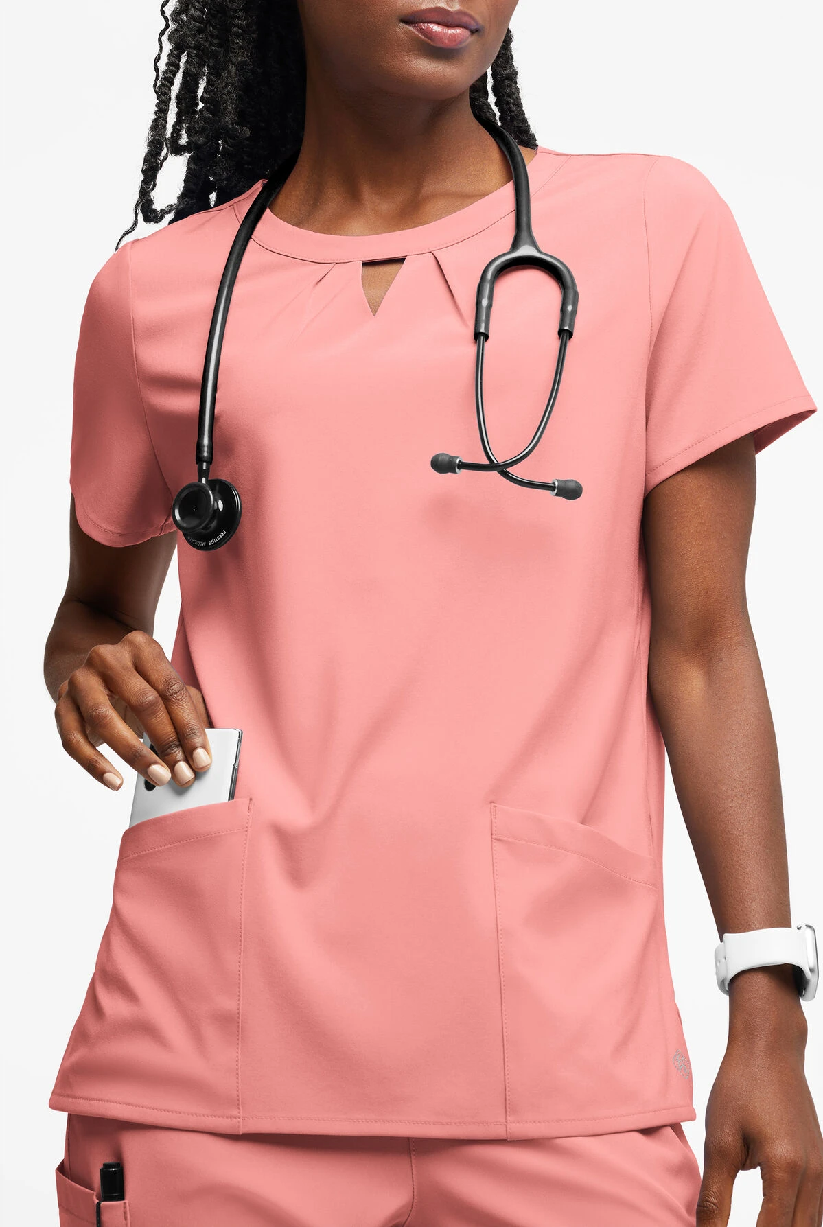 Easy STRETCH by Butter-Soft™ Salma Women’s 3-Pocket Keyhole Neck Scrub Top Easy STRETCH By Butter-Soft™ Salma Women’s 3-Pocket Keyhole Neck Scrub Top -Cherokee Shop BU4565 092623 AUCOR 3 HV