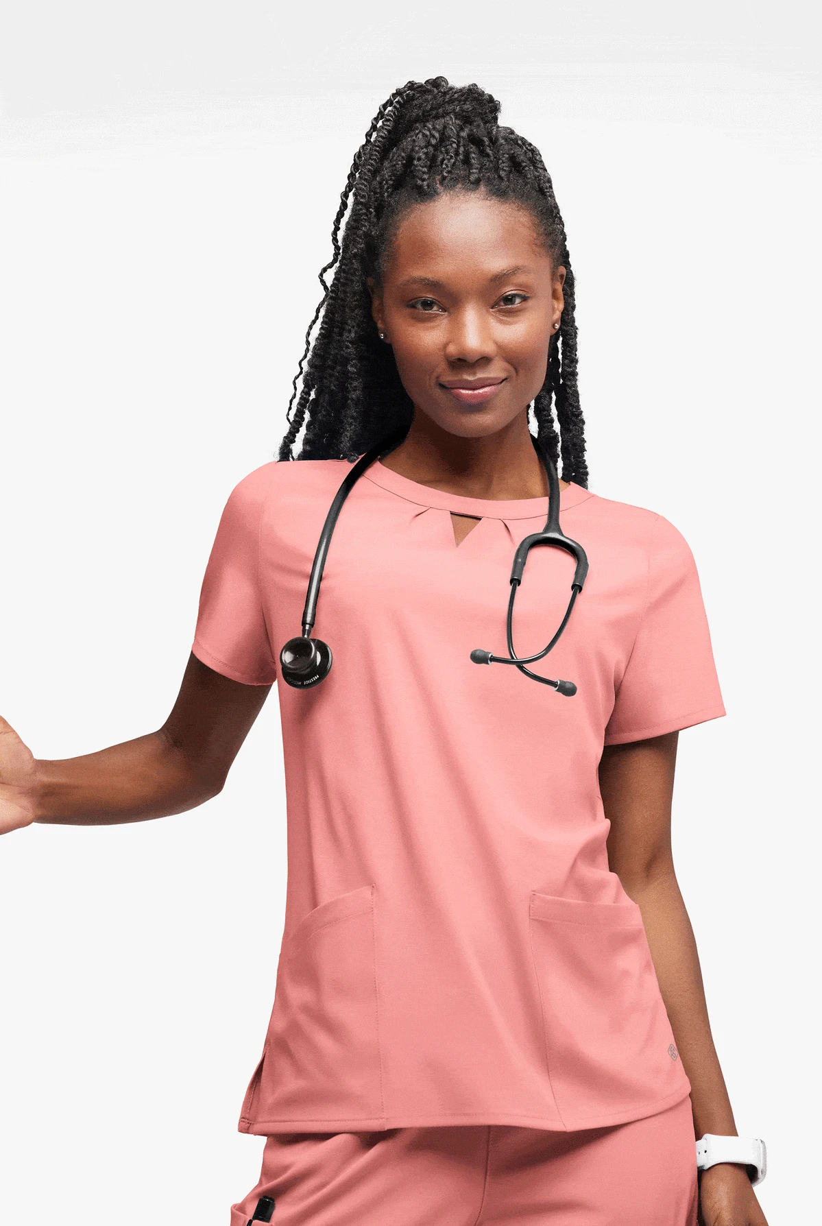 Easy STRETCH by Butter-Soft™ Salma Women’s 3-Pocket Keyhole Neck Scrub Top Easy STRETCH By Butter-Soft™ Salma Women’s 3-Pocket Keyhole Neck Scrub Top -Cherokee Shop BU4565 092623 AUCOR 4