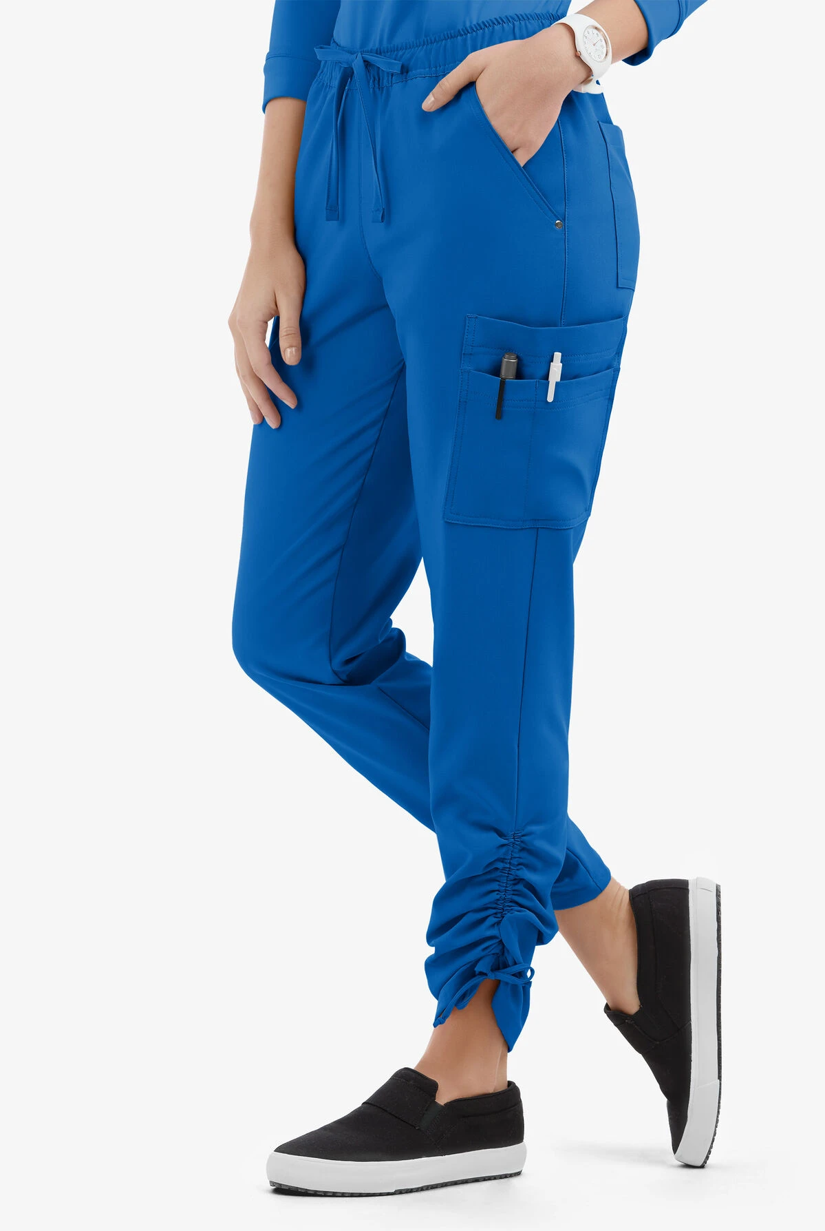 Easy STRETCH by Butter-Soft™ Halle Women's 11-Pocket Ruched Leg Jogger Scrub Pants - Petite Easy STRETCH By Butter-Soft™ Halle Women's 11-Pocket Ruched Leg Jogger Scrub Pants - Petite -Cherokee Shop BU471 ROYAL 1 S