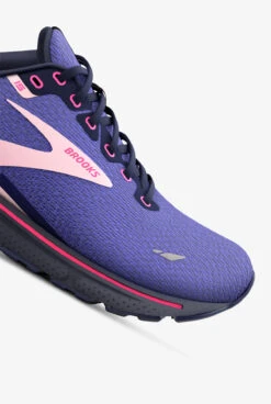 Brooks Women's Ghost 15 Blue/Peacoat/Pink Athletic Lace Up Nursing Shoes 2 Brooks Women's Ghost 15 Blue/Peacoat/Pink Athletic Lace Up Nursing Shoes -Cherokee Shop BWGHOST469 BLUE 3 HV