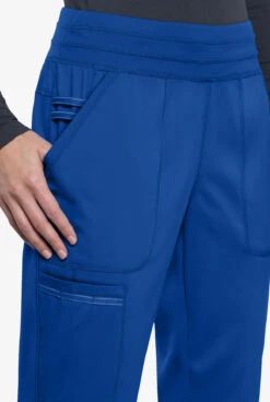 Cherokee Workwear Revolution Women's 5-Pocket STRETCH Elastic Waistband Half Jogger Scrub Pants - Petite -Cherokee Shop CK011 ROYAL 5