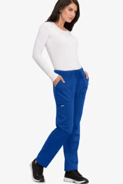 Cherokee Workwear Revolution Unisex 4-Pocket STRETCH Drawstring Cargo Scrub Pants - Tall -Cherokee Shop CK020 ROYAL 6