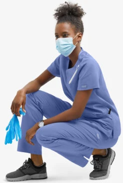 UA Exclusive Cherokee Workwear Professionals Active Women's 5-Pocket STRETCH Tapered Leg Scrub Pants - Petite -Cherokee Shop CK035 CEIL 5