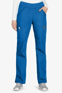 Cherokee Workwear Women's 6-Pocket Rib-Knit Waistband Pull-On Cargo Scrub Pants