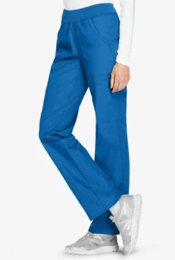 Cherokee Workwear Women's 6-Pocket Rib-Knit Waistband Pull-On Cargo Scrub Pants - Tall -Cherokee Shop CK210 ROYAL 3