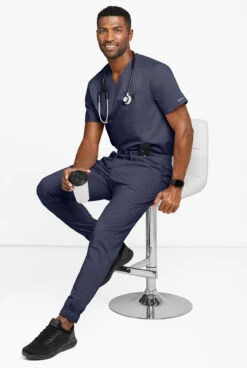 UA Exclusive Cherokee Workwear Professionals Active Men's 5-Pocket STRETCH Jogger Scrub Pants 3 UA Exclusive Cherokee Workwear Professionals Active Men's 5-Pocket STRETCH Jogger Scrub Pants -Cherokee Shop CK215 NAVY 4