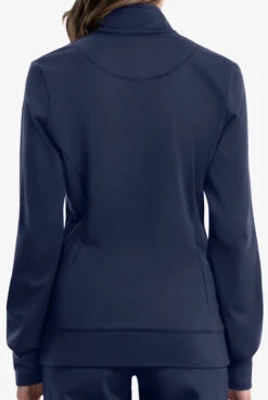 Cherokee Workwear Revolution Women's 3-Pocket STRETCH Fleece Inner Zip Front Scrub Jacket -Cherokee Shop CK371 NAVY 4