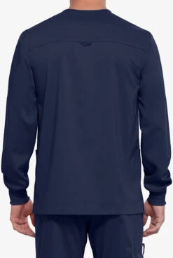 Cherokee Workwear Revolution Men's 3-Pocket STRETCH Snap Front Scrub Jacket -Cherokee Shop CK380 NAVY 4