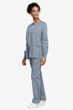 Cherokee Workwear Women's 3-Pocket Snap Front Scrub Jacket 3 Cherokee Workwear Women's 3-Pocket Snap Front Scrub Jacket -Cherokee Shop CK4350 GREY 4