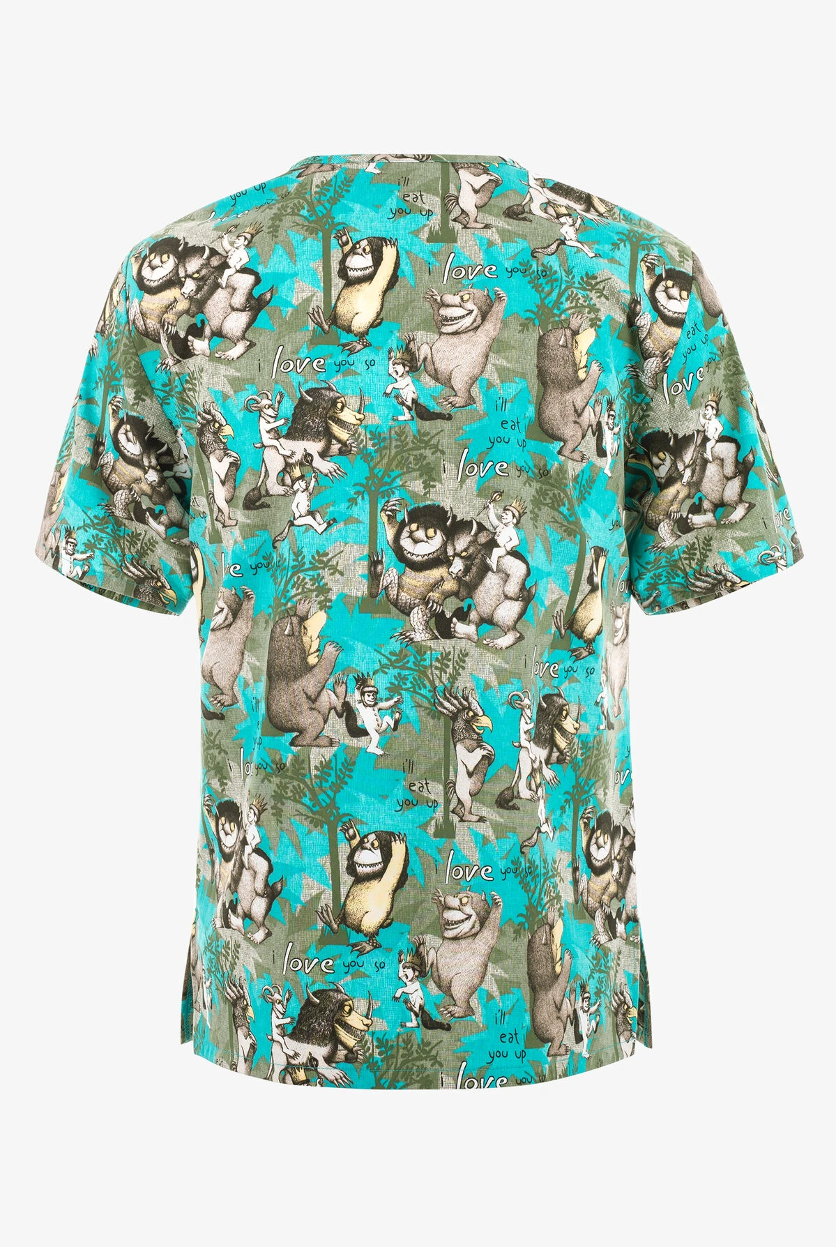 Tooniforms Where The Wild Things Are Wild Rumpus Unisex 2-Pocket STRETCH V-Neck Print Scrub Top Cherokee Tooniforms Where The Wild Things Are Wild Rumpus Unisex 2-Pocket STRETCH V-Neck Print Scrub Top -Cherokee Shop CK606WDUP 2