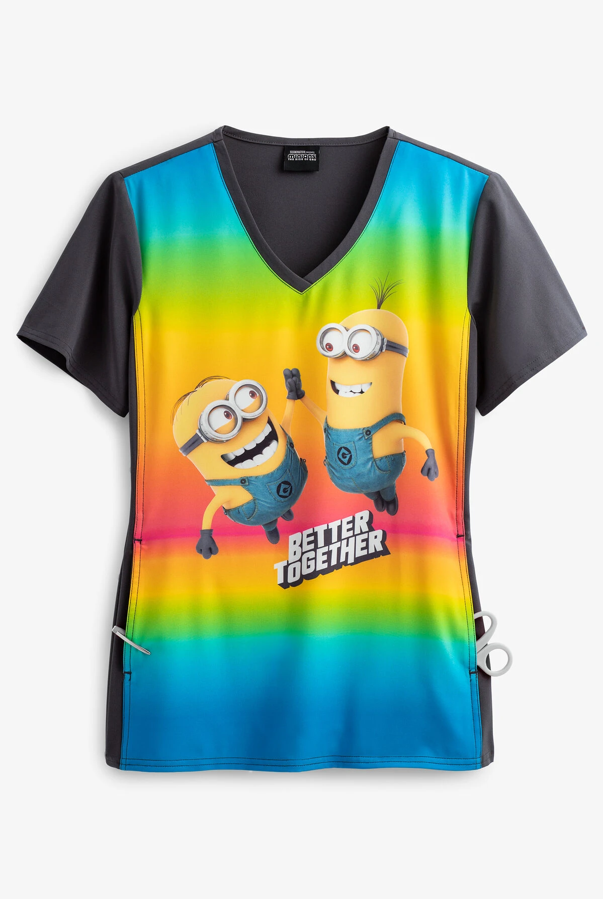 Cherokee Tooniforms Illumination Friends Together Women's 1-Pocket V-Neck Print Scrub Top Cherokee Tooniforms Illumination Friends Together Women's 1-Pocket V-Neck Print Scrub Top -Cherokee Shop CK627DPN 1