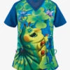Cherokee Tooniforms Disney Heimlich Maneuver Women's 1-Pocket V-Neck Print Scrub Top