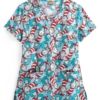 Cherokee Tooniforms Dr. Seuss Some Things Women's 2-Pocket V-Neck Print Scrub Top