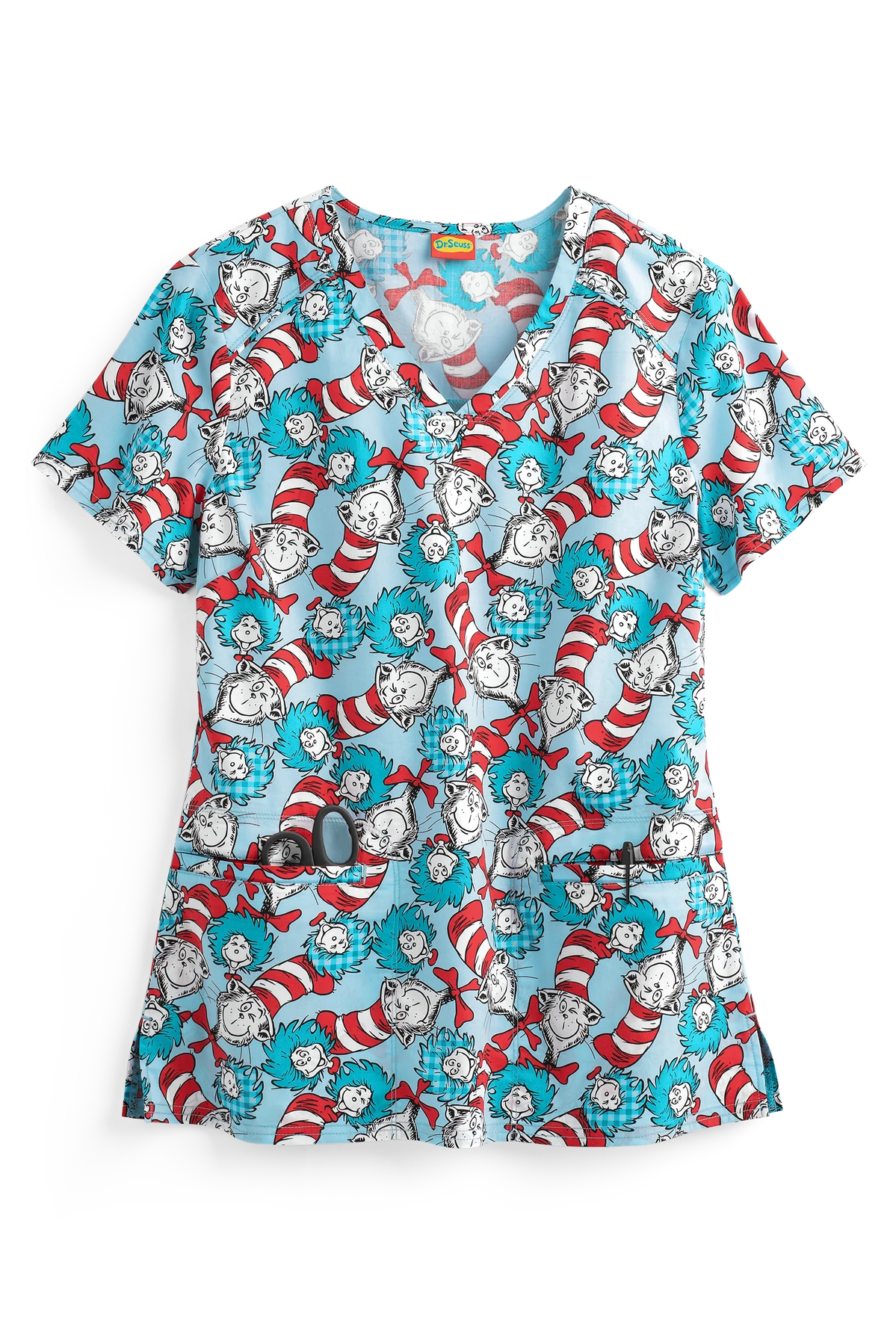 Cherokee Tooniforms Dr. Seuss Some Things Women's 2-Pocket V-Neck Print Scrub Top Cherokee Tooniforms Dr. Seuss Some Things Women's 2-Pocket V-Neck Print Scrub Top -Cherokee Shop CK666SEH 1