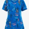 Cherokee Tooniforms Catch Me Road Runner Women's 3-Pocket STRETCH V-Neck Print Scrub Top