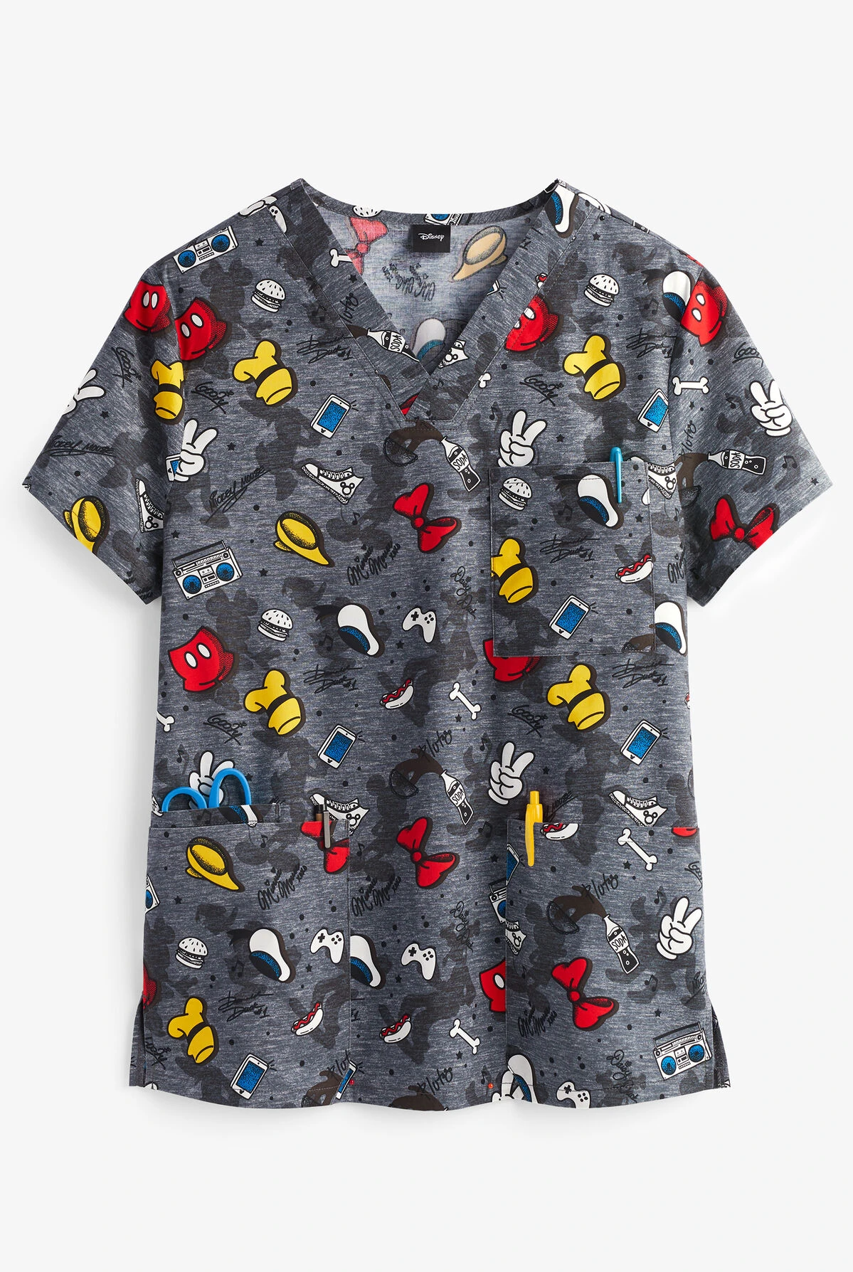 Tooniforms Gang Of Six Disney Unisex 4-Pocket STRETCH V-Neck Print Scrub Top Cherokee Tooniforms Gang Of Six Disney Unisex 4-Pocket STRETCH V-Neck Print Scrub Top -Cherokee Shop CK687MKIX 100423 1
