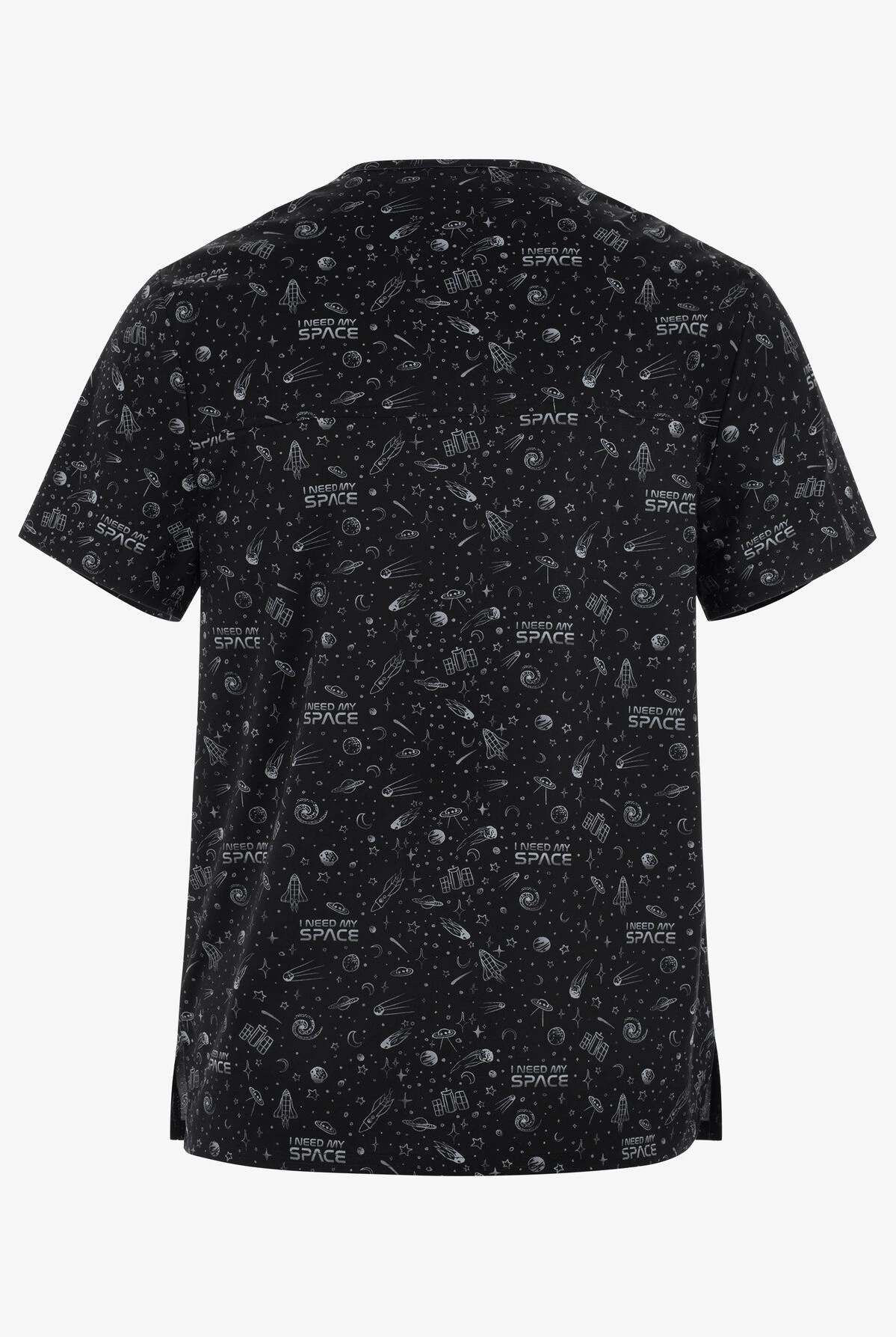 Cherokee Genuine Need My Space Men's 1-Pocket STRETCH V-Neck Print Scrub Top Cherokee Genuine Need My Space Men's 1-Pocket STRETCH V-Neck Print Scrub Top -Cherokee Shop CK692NMSP 100423 2