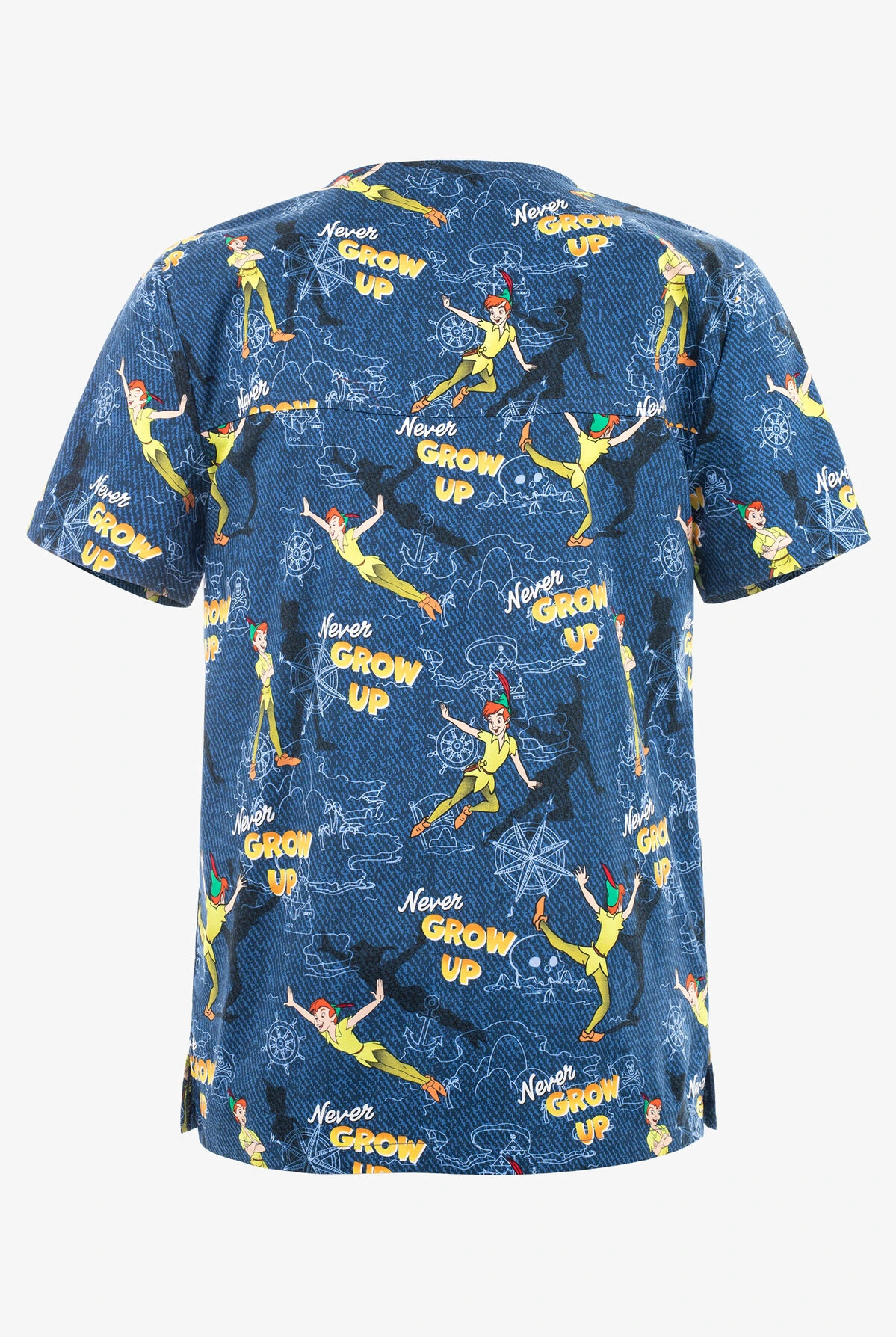 Tooniforms Disney's Peter Pan Come With Me Unisex 2-Pocket STRETCH V-Neck Print Scrub Top Cherokee Tooniforms Disney's Peter Pan Come With Me Unisex 2-Pocket STRETCH V-Neck Print Scrub Top -Cherokee Shop CK728PEOM 2