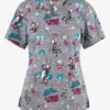Cherokee Tooniforms A Thing Or Two Dr. Seuss Women's 2-Pocket STRETCH V-Neck Print Scrub Top