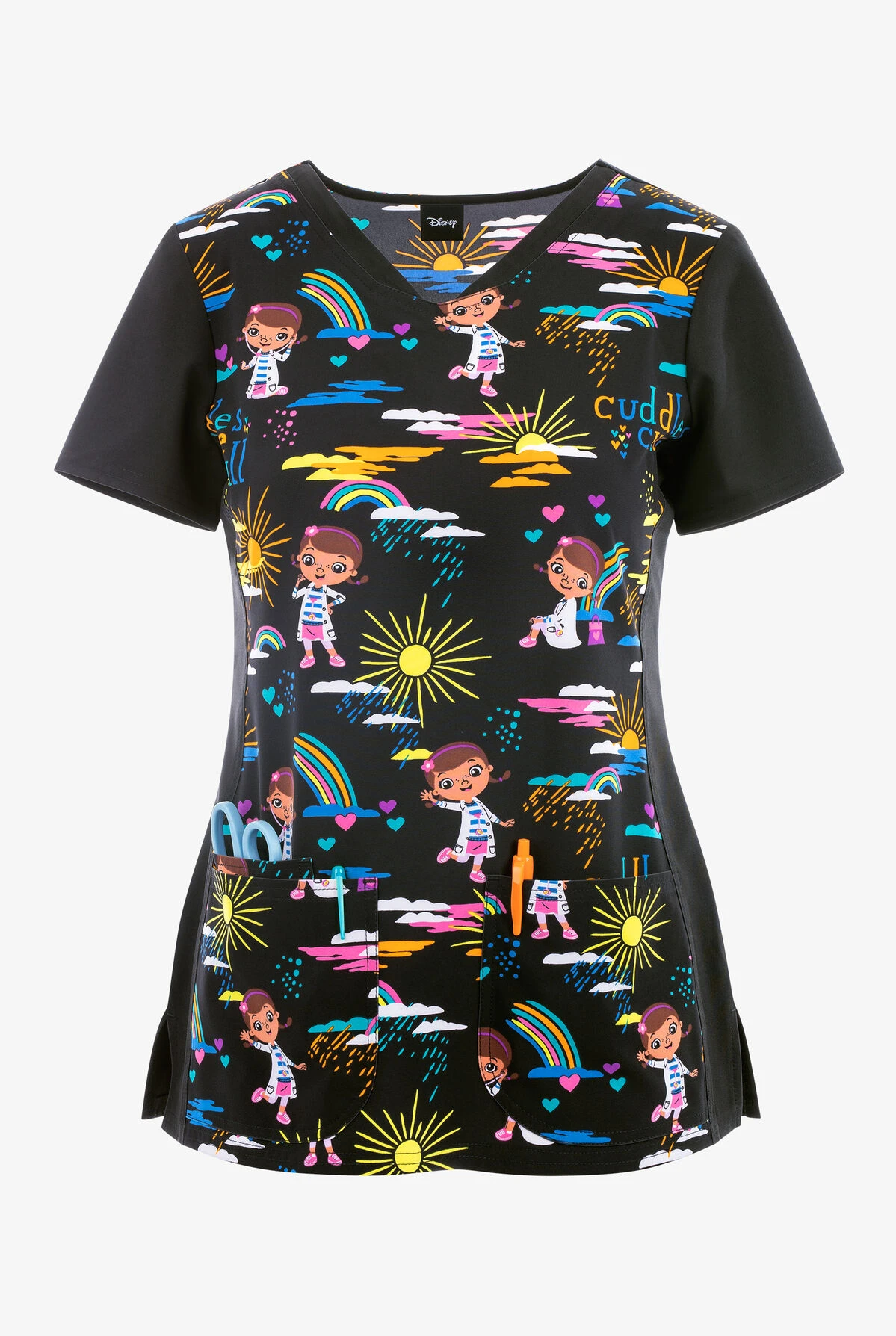 Tooniforms Cuddles Cure All Doc McStuffins Women's 3-Pocket STRETCH V-Neck Print Scrub Top Cherokee Tooniforms Cuddles Cure All Doc McStuffins Women's 3-Pocket STRETCH V-Neck Print Scrub Top -Cherokee Shop CK757DCCA 100423 1