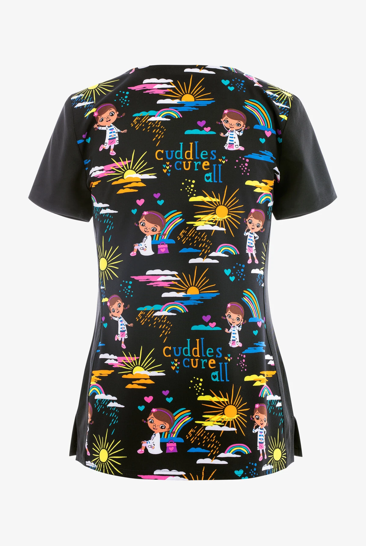 Tooniforms Cuddles Cure All Doc McStuffins Women's 3-Pocket STRETCH V-Neck Print Scrub Top Cherokee Tooniforms Cuddles Cure All Doc McStuffins Women's 3-Pocket STRETCH V-Neck Print Scrub Top -Cherokee Shop CK757DCCA 100423 2
