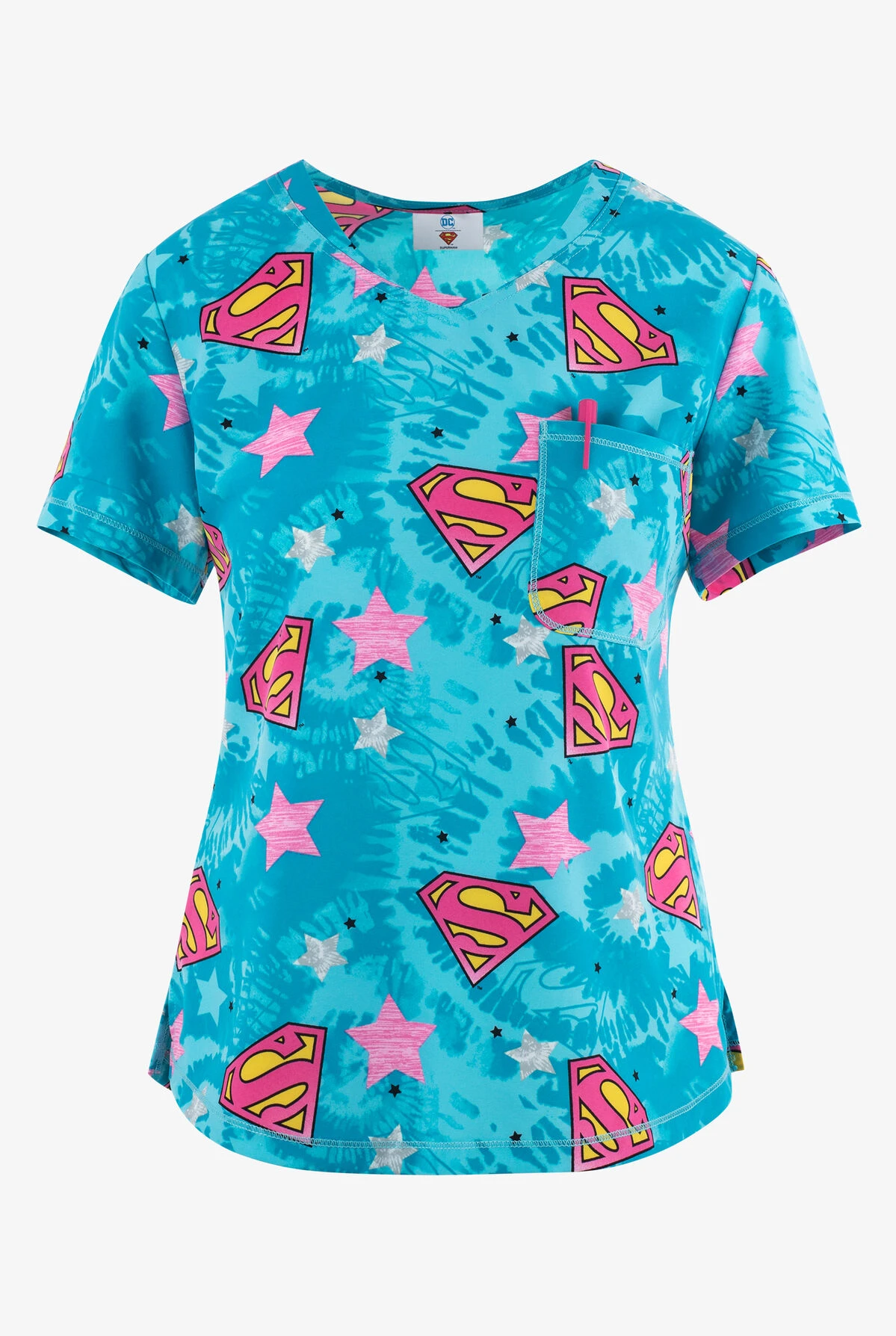 Tooniforms DC Comics Symbol Of Hope Women's 2-Pocket STRETCH V-Neck Print Scrub Top Cherokee Tooniforms DC Comics Symbol Of Hope Women's 2-Pocket STRETCH V-Neck Print Scrub Top -Cherokee Shop CK786DMSO 1