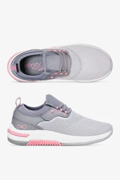 Infinity By Cherokee Women's Dart Slate/Rose Pop Athletic Lace Up Nursing Shoes