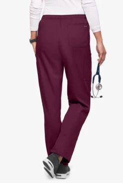 UA Flex2 Unisex 6-Pocket Pull-On Cargo STRETCH Scrub Pants -Cherokee Shop F2357 WINE 4
