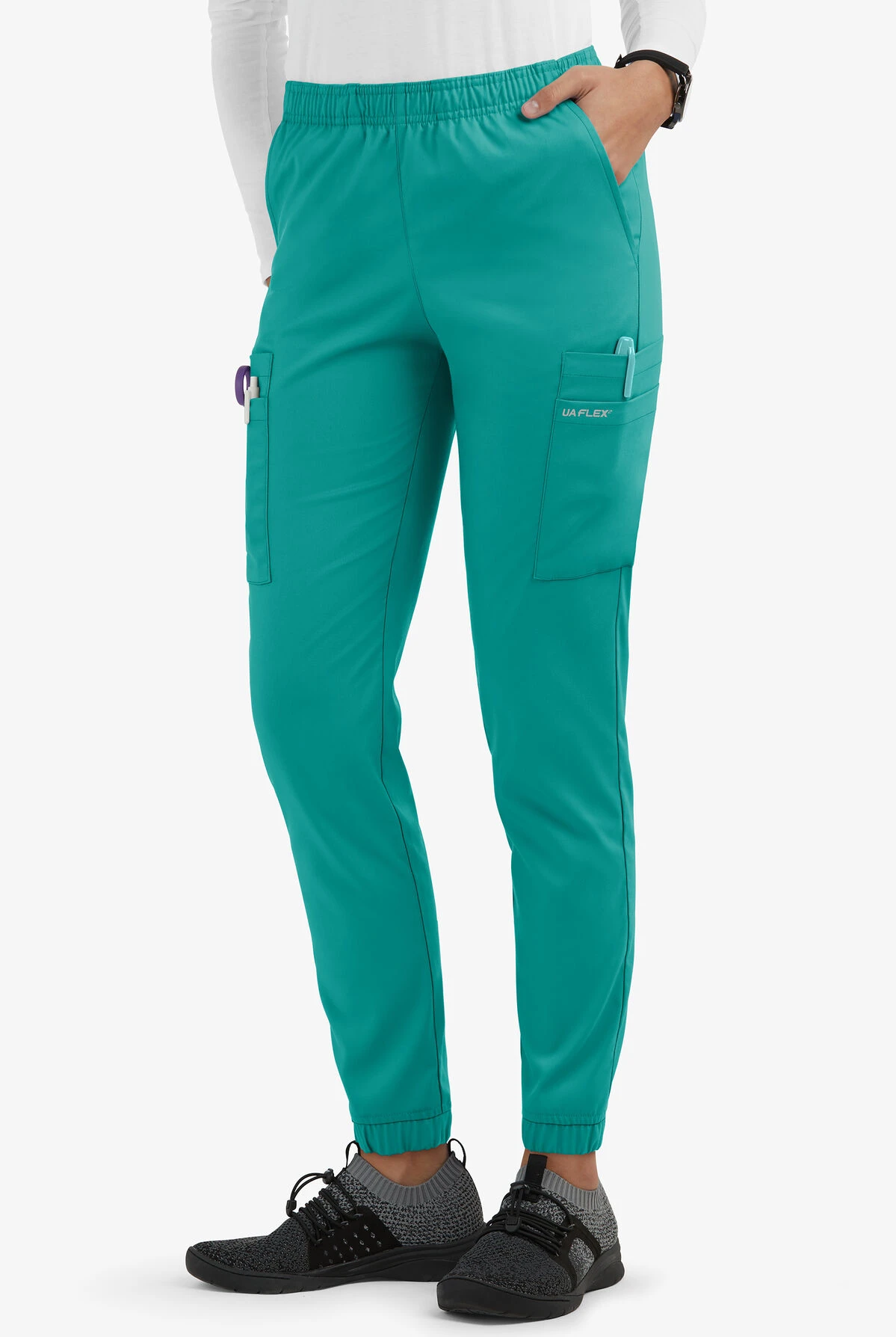 UA Flex2 Women's 7-Pocket Jogger Scrub Pants UA Flex2 Women's 7-Pocket Jogger Scrub Pants -Cherokee Shop F2475 TEAL 1
