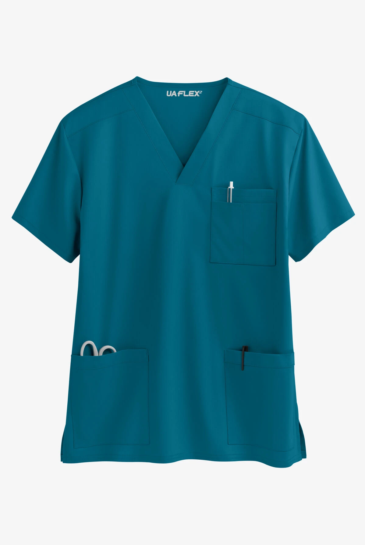 UA Flex2 Unisex 4-Pocket V-Neck STRETCH Scrub Top UA Flex2 Unisex 4-Pocket V-Neck STRETCH Scrub Top -Cherokee Shop F2719 CARIB 1