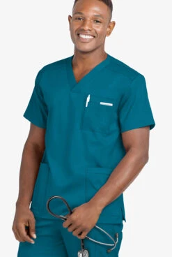 UA Flex2 Unisex 4-Pocket V-Neck STRETCH Scrub Top 3 UA Flex2 Unisex 4-Pocket V-Neck STRETCH Scrub Top -Cherokee Shop F2719 CARIB 5