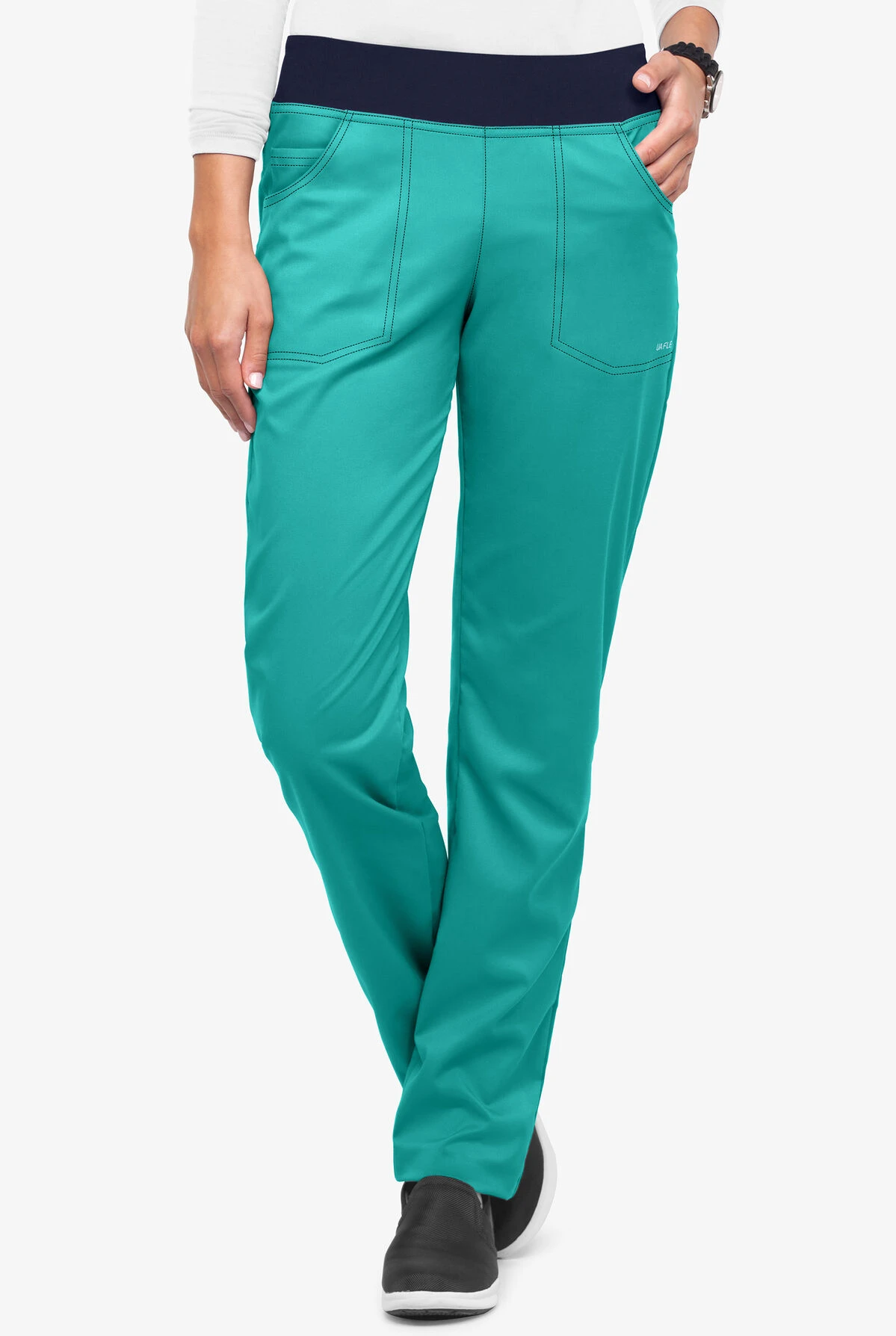 UA Flex2 Women's 3-Pocket Straight Leg Yoga STRETCH Scrub Pants UA Flex2 Women's 3-Pocket Straight Leg Yoga STRETCH Scrub Pants -Cherokee Shop F2891 TEANA 1