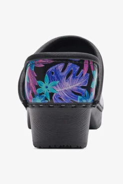 C&C Sweden Women's Floral Luau Black Patent Leather Nursing Clogs -Cherokee Shop FLORLUAU 5