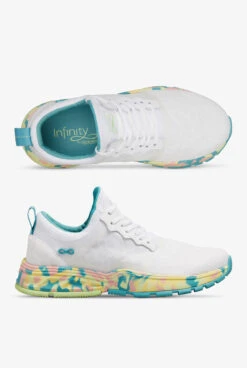Infinity By Cherokee Women’s Fly White Colorful/Camo Athletic Lace Up Nursing Shoes