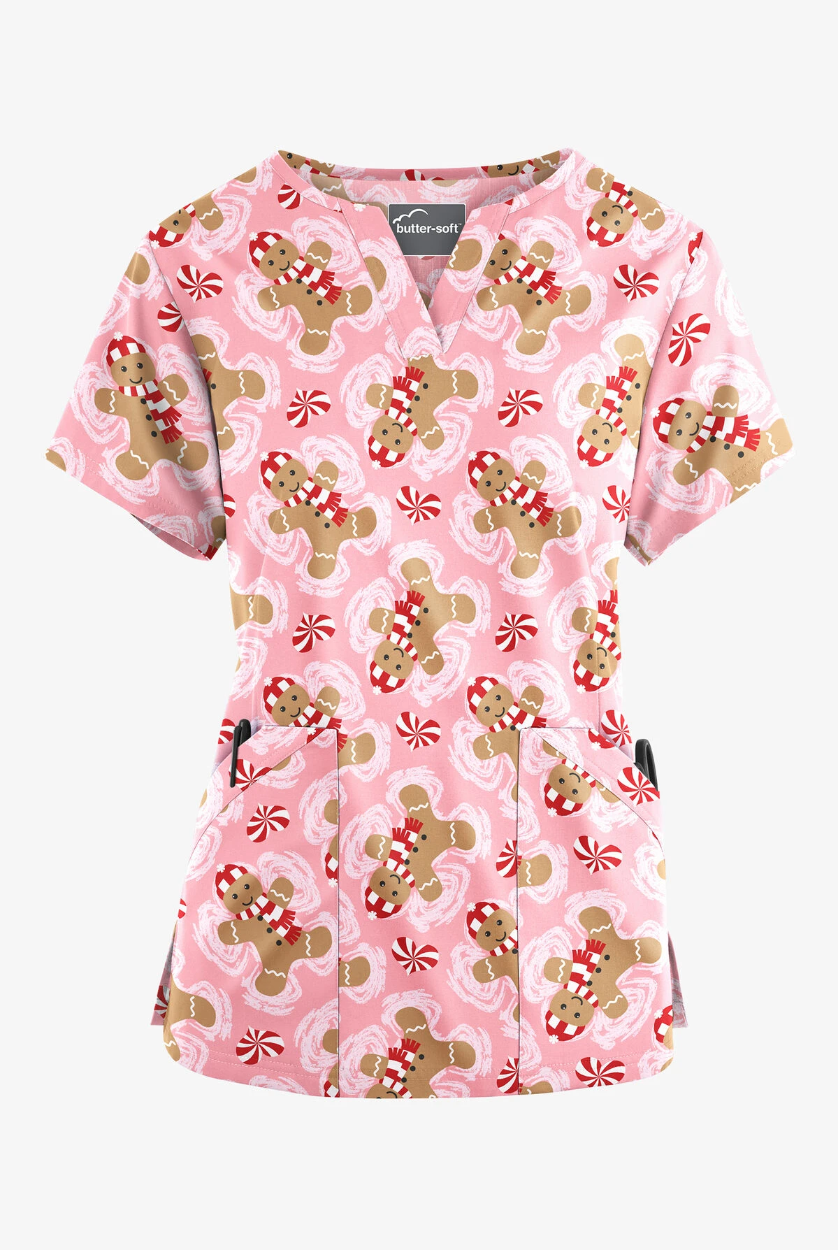Butter-Soft Cookie Angel Blush Women’s 4-Pocket V Notch-Neck Print Scrub Top Butter-Soft Cookie Angel Blush Women’s 4-Pocket V Notch-Neck Print Scrub Top -Cherokee Shop H1531CABS 1