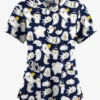 Butter-Soft Originals Halloween Fun Navy Women's 4-Pocket Rounded V-Neck Printed Scrub Top